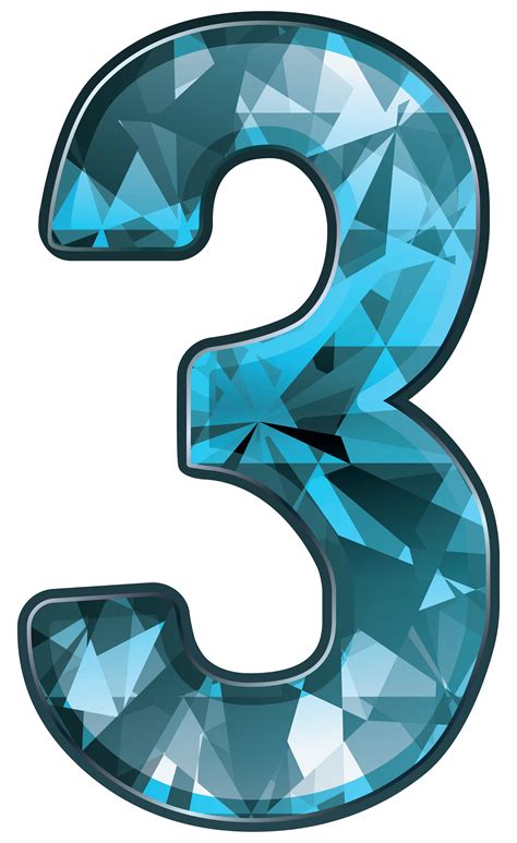 Blue Crystal Number Three Png Clipart Image Gallery Yopriceville