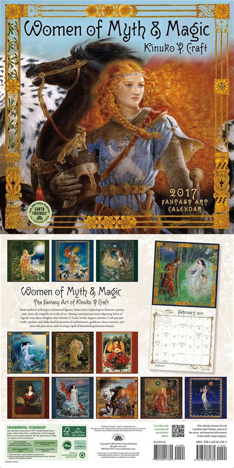 Women Of Myth And Magic 2023 Wall Calendar Contemporary Fantasy Art