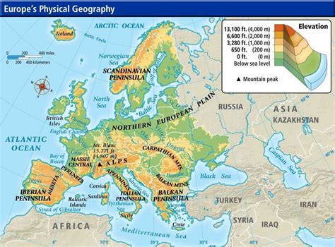 Geographical Map Of Europe Map Of Europe Mountains Week 7 Physical 