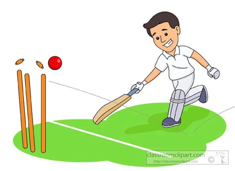 Cricket Clipart Batsman Runout Cricket Game Classroom Clipart