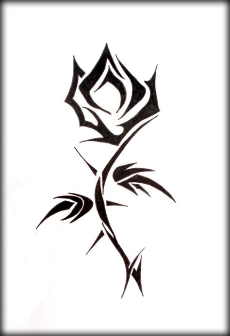 Tato bunga mawar hitam simple mawar ku. Gambar Tribal Bunga - ClipArt Best