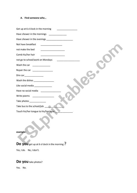 Find Someone Who Do You Esl Worksheet By Yesilyurtsuat