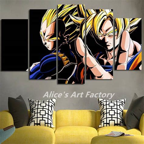Score it for $5.99 after discount. 5 Piece Wall Art Dragon Ball Canvas Art | Dragon ball painting, Dragon ball canvas, Dragon ball art