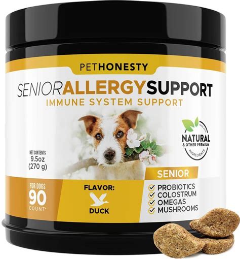 Pet Honesty Senior Dog Allergy Relief Chews Omega 3 Salmon Fish Oil