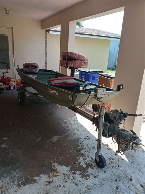 Tracker 12 Foot Jon Boat Loaded Good To Go For Sale In Deerfield