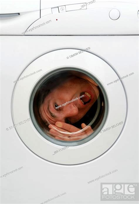 Man Trapped Inside A Washing Machine Stock Photo Picture And Rights Managed Image Pic Ibr