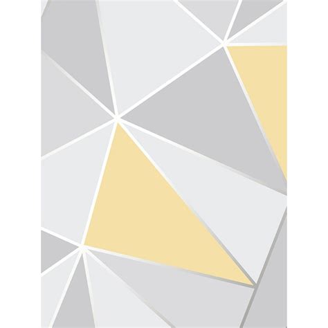 This Apex Geometric Wallpaper In Tones Of Yellow And Grey Features A