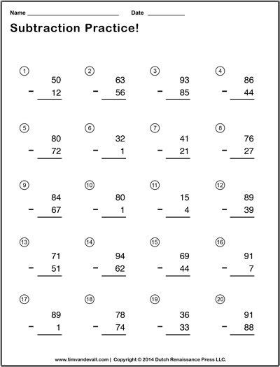 Next you have the option to generate problems that are exact doubles or near doubles by choosing which type of addition problem you wish to generate. Double Digit Subtraction Worksheets for Students and ...