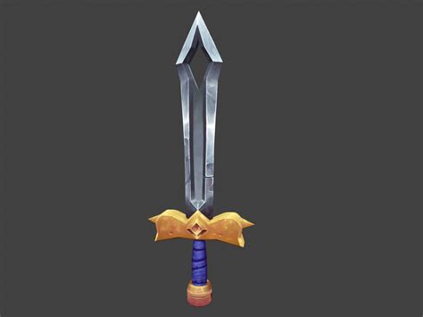 Hand Painted Sword I Modelled And Painted Using Only Blender Rblender