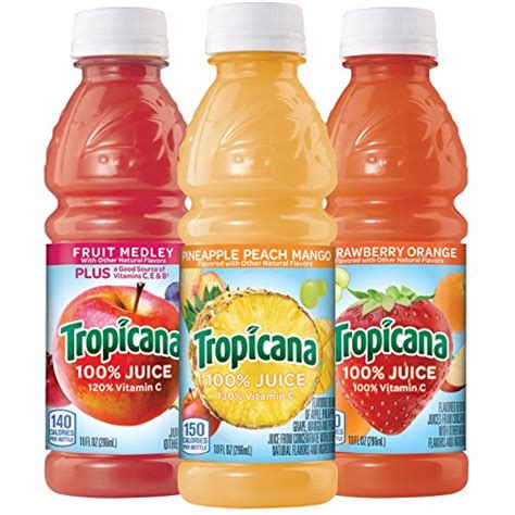 Tropicana 100 Juice 3 Flavor Fruit Blend Variety Pack 10 Fl Oz