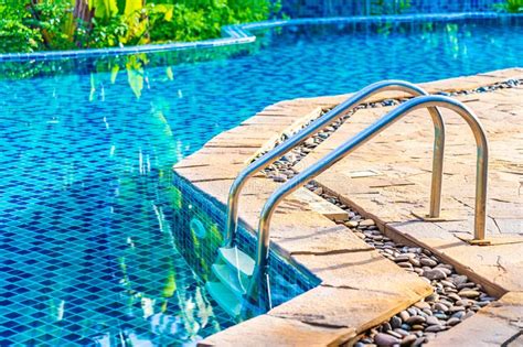 Ladder Or Stair Around Swimming Pool In Hotel And Resort For Leisure