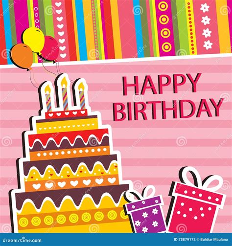 Happy Birthday Card Stock Vector Illustration Of Happy 73879172