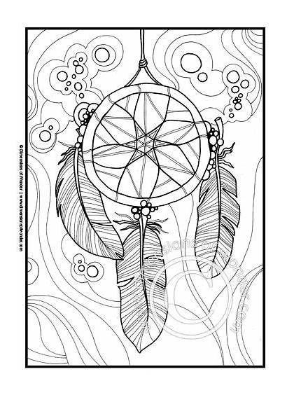 Coloring Pages Native American Dream Catcher Mandala