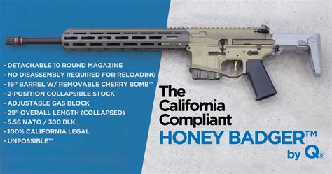 Qs Honey Badger Heads To California Doesnt Get Arrested The Firearm
