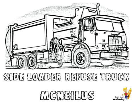 grimy garbage truck coloring page   construction coloring
