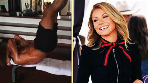 Kelly Ripa Films Ripped Mark Consuelos Working Out Youtube