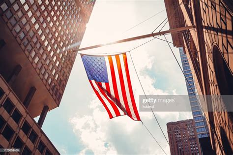 American Flag In Midtown Manhattan High Res Stock Photo Getty Images