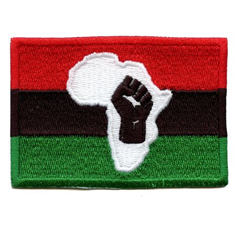 Pan African Flag With Fist In Africa Embroidered Iron On Patch
