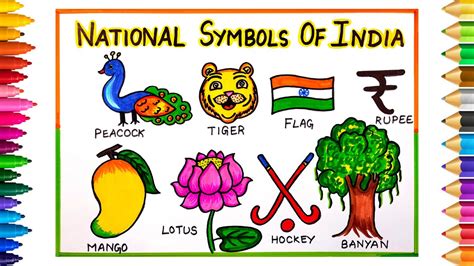 National Symbols Drawing How To Draw National Symbols Of India Easy Drawing Of National