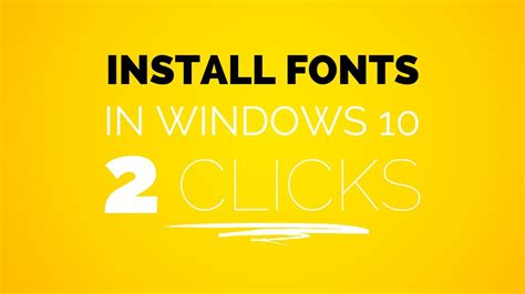 How To Install Font In Windows 10 In 2 Clicks Youtube