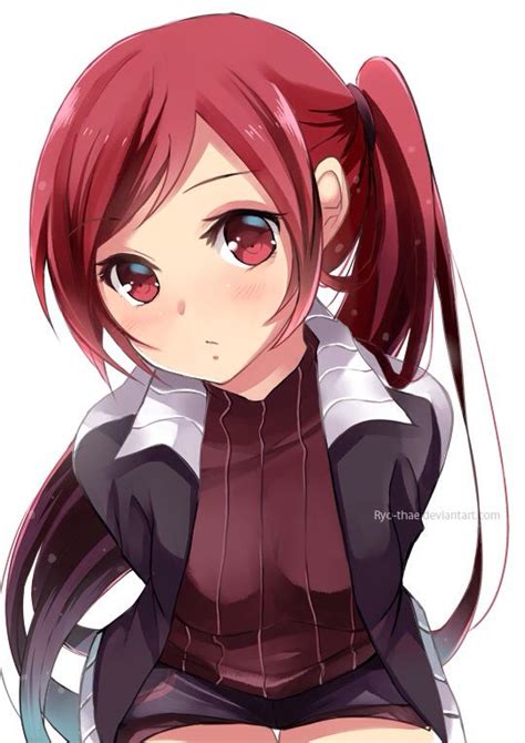 Anime Red Hair Red Eyes Sports Jacket Dazzling Anime