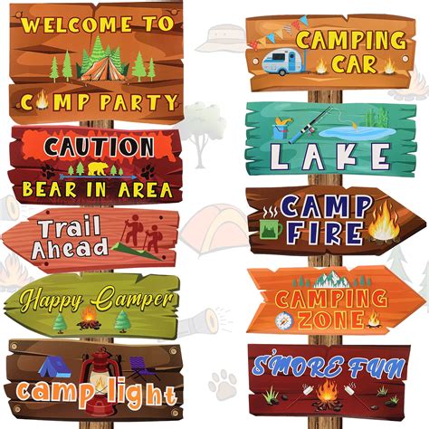 Buy Camping Party Sign Camping Party Themed Directional Signs Camper