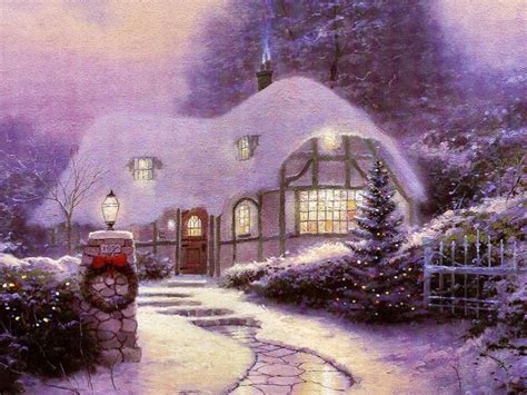 Christmas Cottage Thomas Kinkade Christmas Thomas Kinkade Paintings