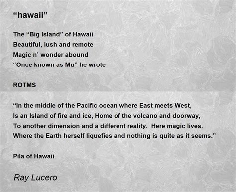 ?hawaii? Poem by Ray Lucero - Poem Hunter