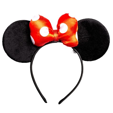 Möbel And Wohnen Minnie Mouse Ears Headband Shiny Black Glittery Red Bow
