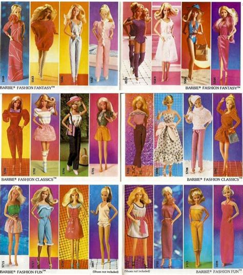 Mattel Booklet Page Showing Barbie Fashions Fantasy Classics And
