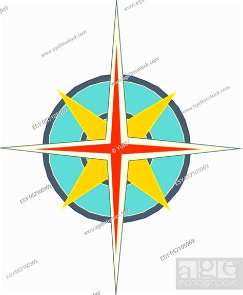Vector Compass Rose With North South East And West Indicated Stock