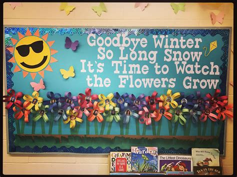 However simple and complex your desired classroom board, find them on alibaba.com. Spring flowers classroom bulletin board | Spring bulletin ...