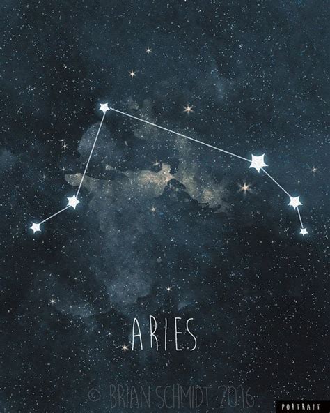 Aries Constellation Art Print Stars Room Decor Zodiac Wall Art Night