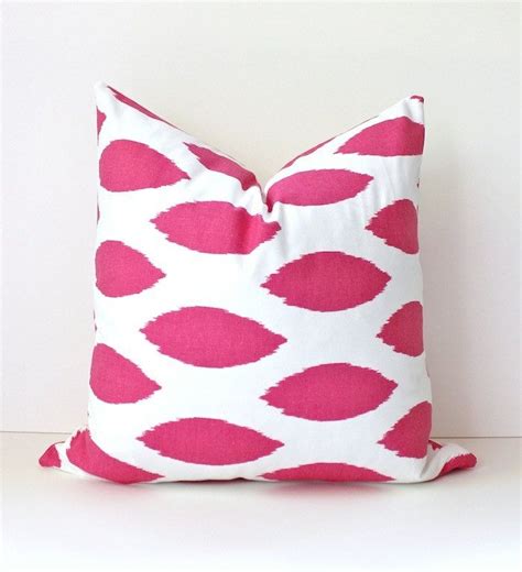 Pink And White Ikat Decorative Designer Pillow Cover 20 Accent Cushion