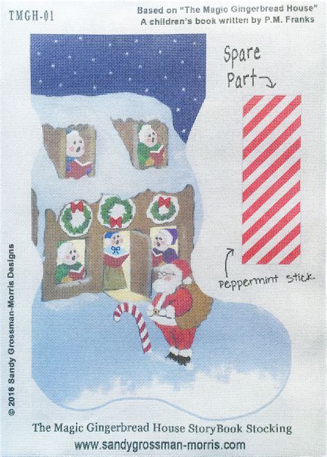 The Magic Gingerbread House Needlepoint Christmas Storybook Stocking