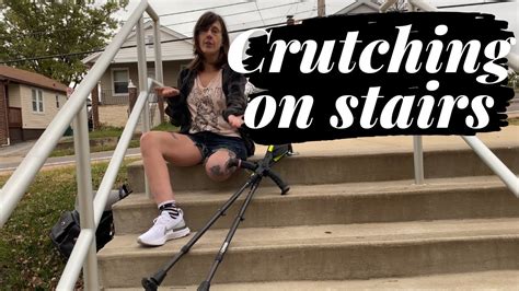 Traversing Stairs Without A Prosthesis Ak Amputee With Crutches Youtube