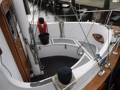 Layout on deck is easily managed shorthanded. 1976 Used Fairways Marine Fisher 37 Motor Sailor ...