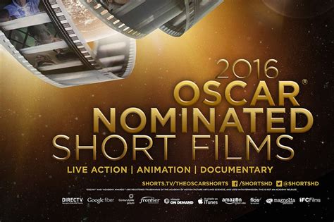 Here are the 15 short films (animated, documentary and live action) nominated for oscars this year—and where you can watch them. "2016 Oscar Nominated Short Films - Live Action" Various ...