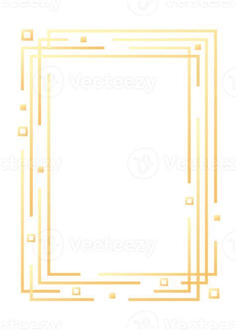 Abstract Rectangle Frame Vertical Rectangular Golden Framepng With