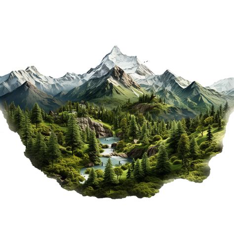 Ai Generated Realistic Mountain Scene Png Isolated On Transparent