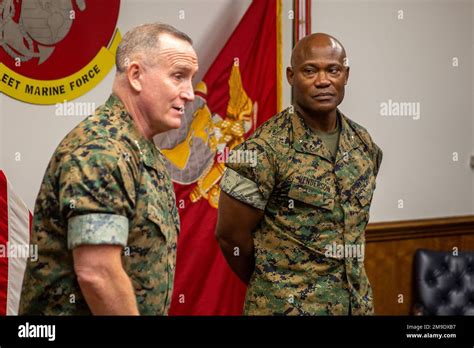Us Marine Corps Lt Gen William Jurney Speaks To Brig Gen Anthony