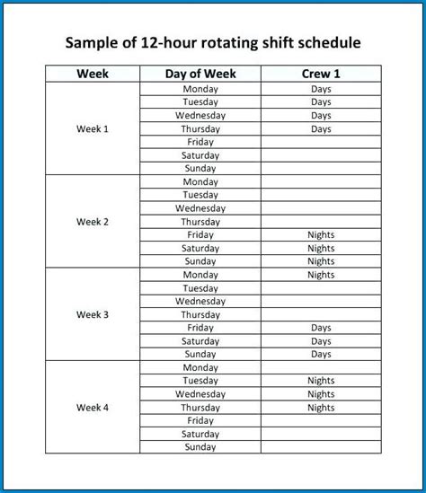Average hours is 42 per week. Free 12 Hour Schedule Template | TUTORE.ORG - Master of Documents