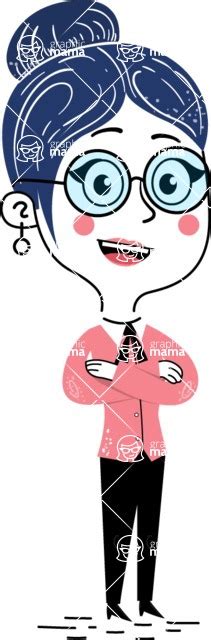 Hand Drawn Illustration Of Flat Businesswoman Character 112