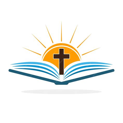 Premium Vector Church Logo Bible With Christian Cross Abstract