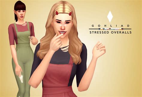 Sims 4 Ccs The Best Stressed Overalls By Gohliad