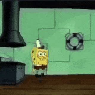 spongebob floating  glowing meme