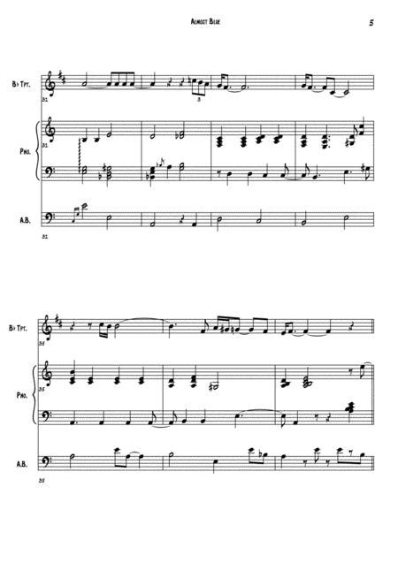 [JAZZ TRANSCRIPTIONS] Chet Baker - Almost Blue By - Digital Sheet Music