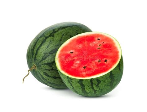 Watermelon With Half Isolated On White Background Stock Image Image