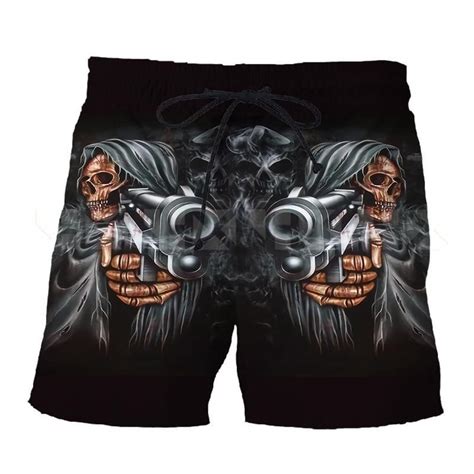Grim Reaper Skull 👨 ☠ Head Beach Shorts Everything Skull Clothing