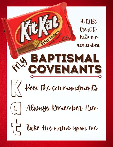 Kit Kat Baptismal Covenants Tag Instant Download Etsy